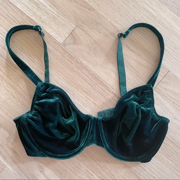 warners Other - Warners Velvet Beware Green Bra 38C